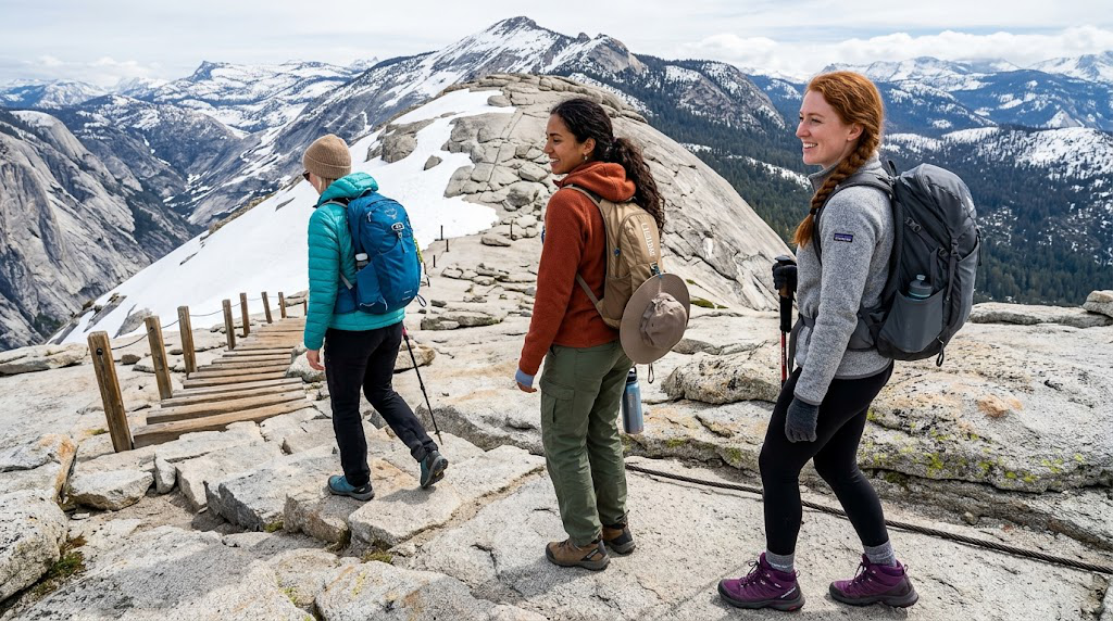NO DOGS: Half Dome Yosemite CA — Score 60 Today, 100 By Thursday, Cables Still 26 Days Out